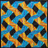 Interwoven Curved Log Cabin Quilt Pattern (UK)